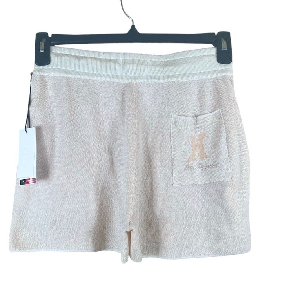 Honor the gift knit lounge shorts letter H monogram cream color size XS - Picture 4 of 11